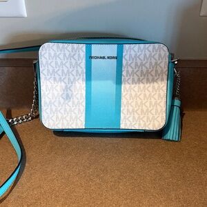 Michael Kors Blue and White Crossbody Bag